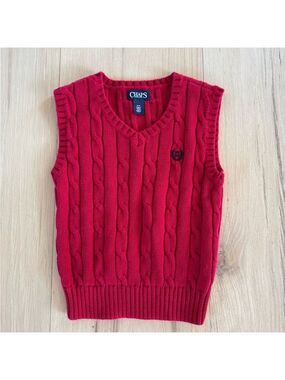 Chaps Red Sweater Vest 100% Cotton Size 4/4T